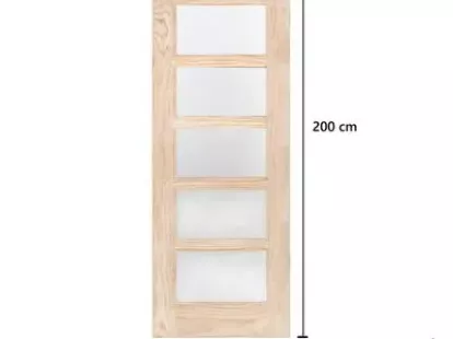 Деревянная дверь в стиле кантри со стеклом, 80x200 см за 379Dh (ID:4)