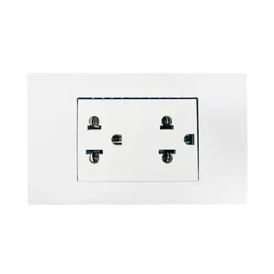 Розетка с заземлением, двойная, серебристая, 1 шт. - 33 Dh LT_ADVGR_ALTPHOTO 1