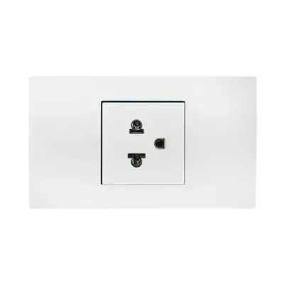 Розетка с заземлением, одинарная, серебристая, 1 шт. - 20 Dh LT_ADVGR_ALTPHOTO 1