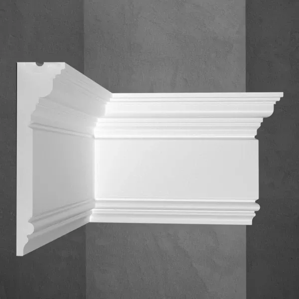 Плинтус потолочный гладкий, 2000x150x38 мм, белый под покраску - 106 Dh LT_ADVGR_ALTPHOTO 1