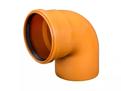 Отвод канализационный наружный 110 мм, 87.5°, оранжевый за 4Dh (ID:27)
