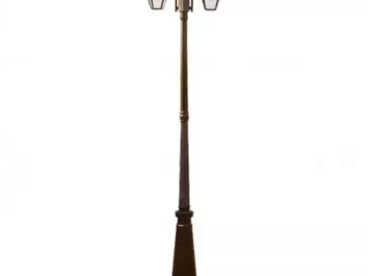 Садовый уличный светильник на столбе высотой 2.5 метра с двумя плафонами E27 за 348Dh (ID:94)