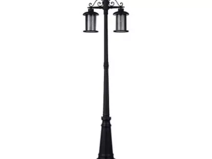 Уличный светильник на столбе высотой 2 метра с двумя плафонами E27 за 520Dh (ID:96)